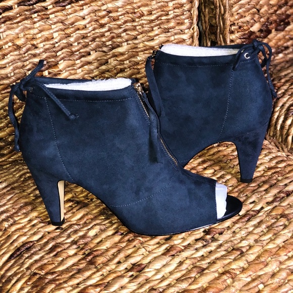 Bella Vita Shoes - Bella-Vita Blue Suede Peep Toe Bootie